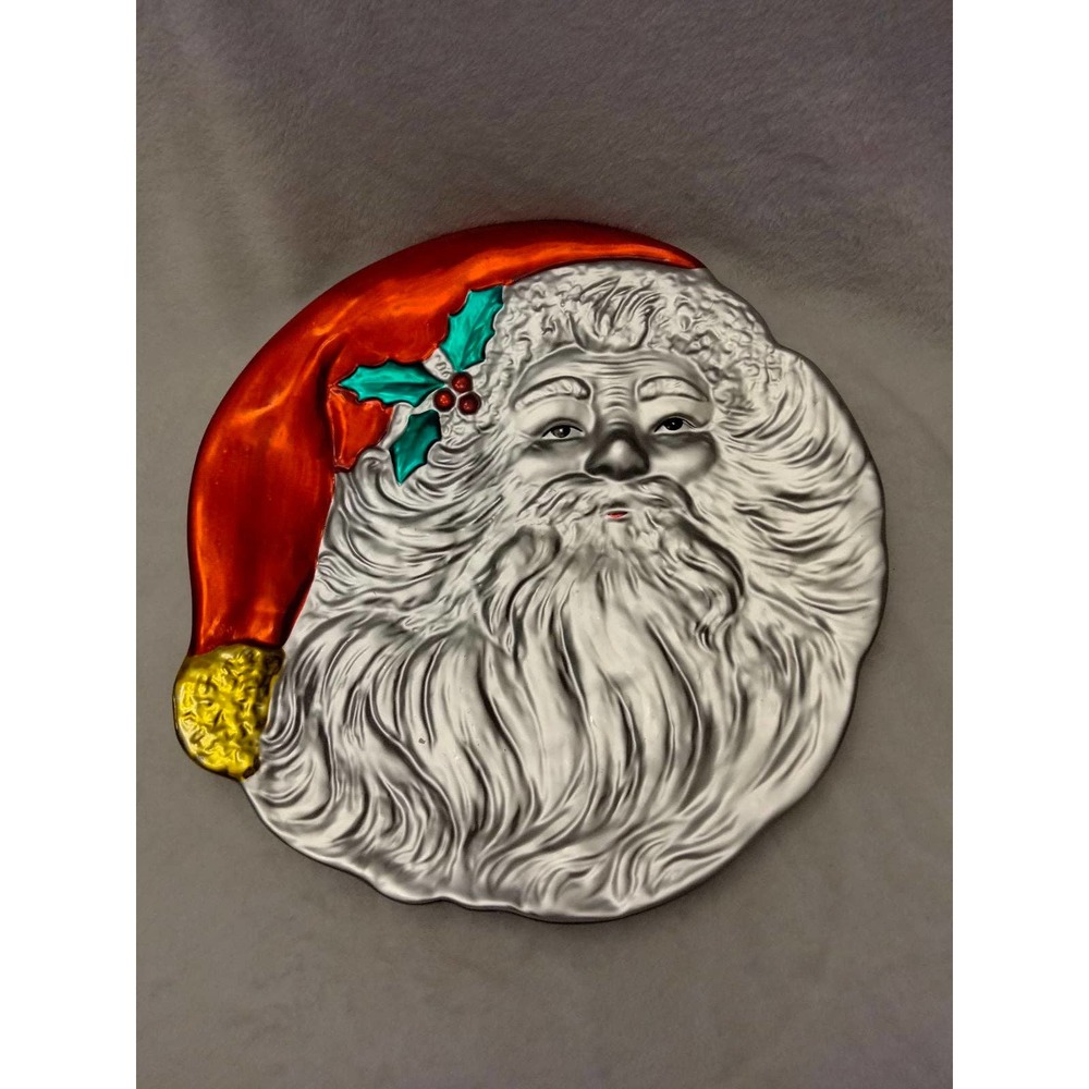 Vintage 3-D  Santa platter made in Kashima Japan